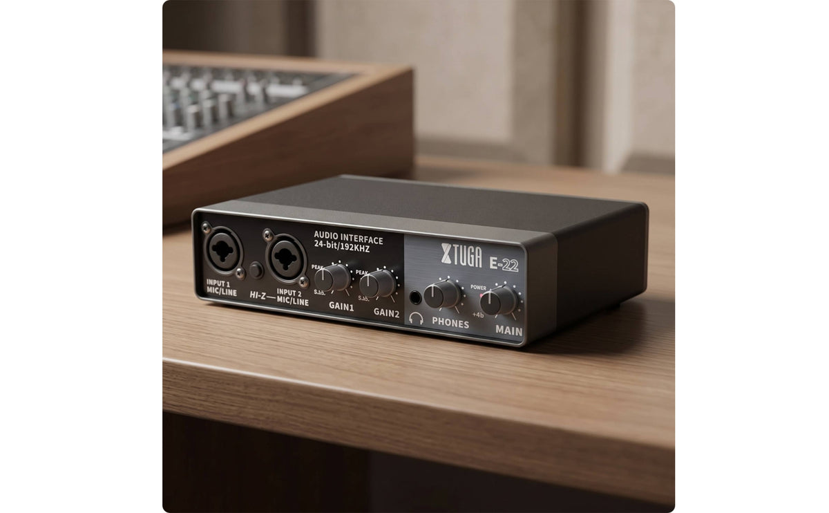 48V Phantom Power USB Audio Interface Plug-and-Play USB Recording Sound Card High-Quality Hardware Stereo for Creators