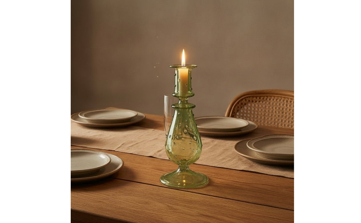 Glass Candle Holder Slender Taper Candle Holder Home Decor Flared for Events