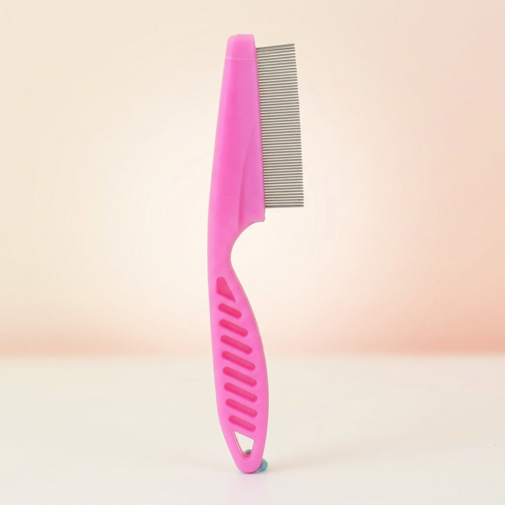 Dog Grooming and Cat Grooming Tool with Lice Combs, Stainless Steel Pet Comb for Long Haired Coats, Smooth Fine Teeth Grooming Brush, Pet Comb