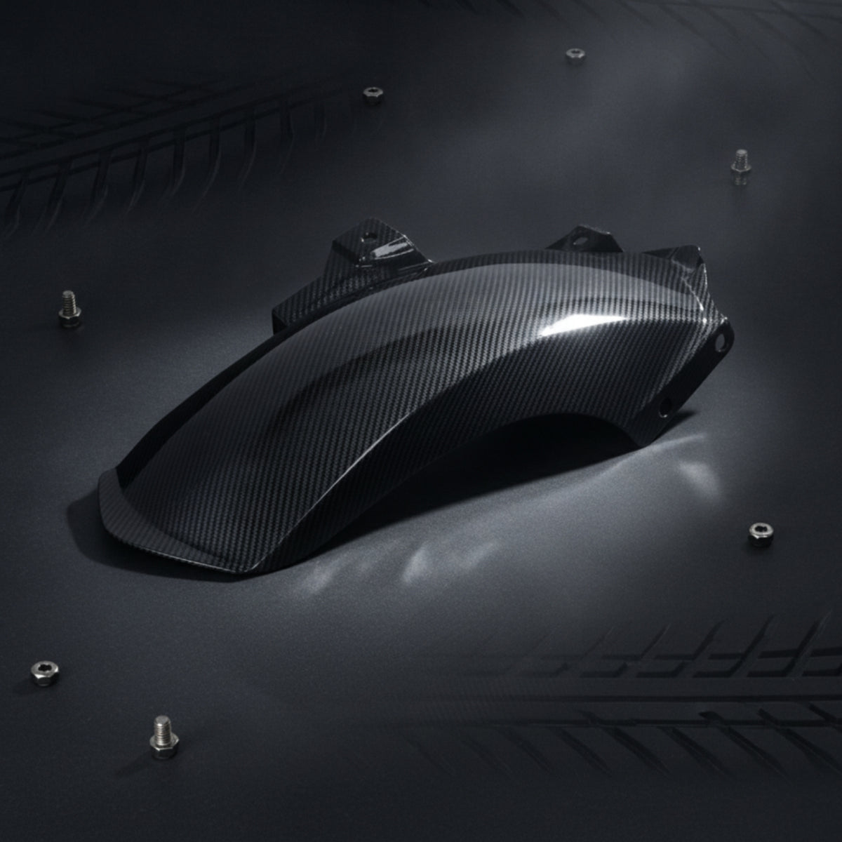 Custom Look Motorcycle Rear Mudguard Easy Installation Rear Wheel Mudguard Long-Lasting Carbon Fiber Pattern Mudguard Shock Resistant