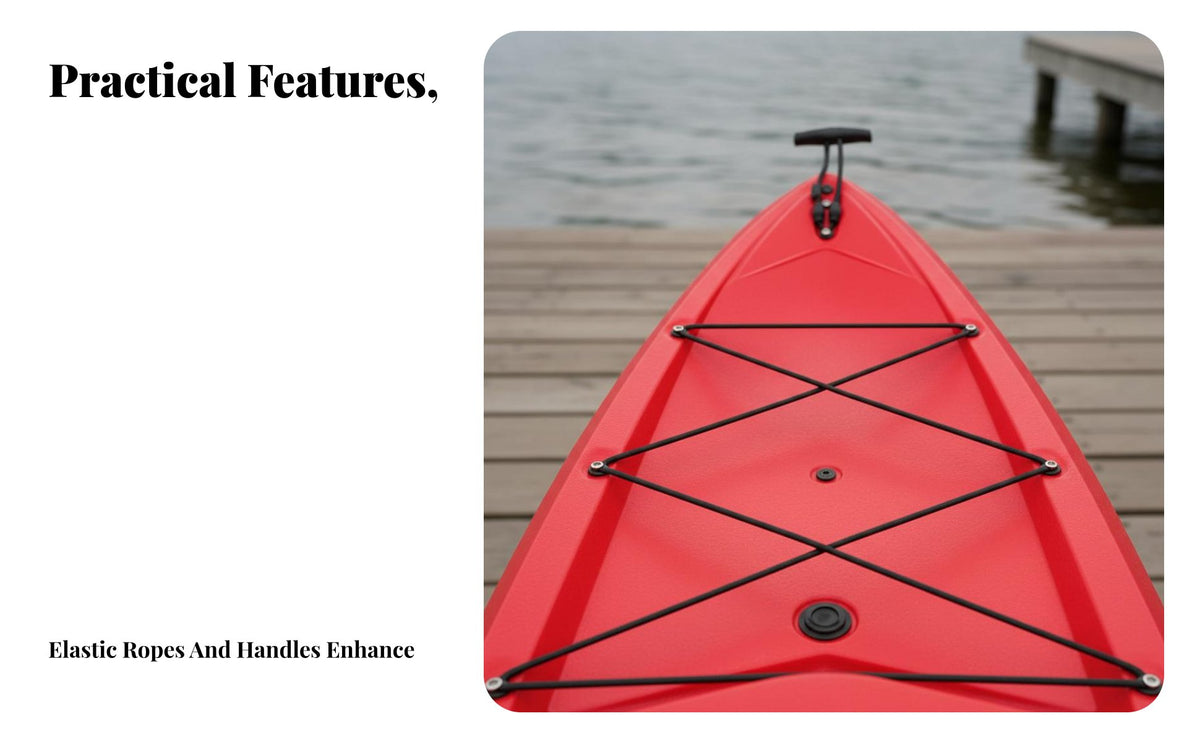 Solo Sit-on-Top Kayak Stable Hull Design Sit-on-Top Boat Easy to Carry Outdoor Gear for Grown-Ups, Anglers, Recreationalal Outings, Aquatic Activities