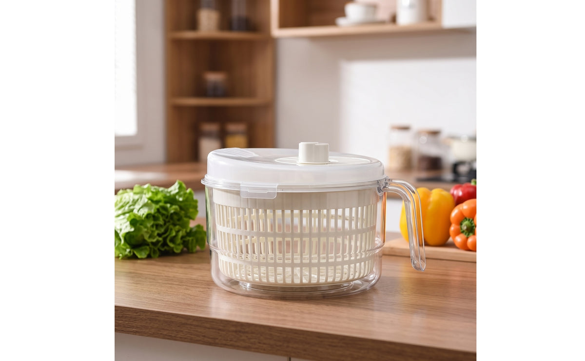 Salad Centrifuge with Handle Multifunctional Salad Washer and Dryer Quick Vegetable Washer with Basket for Meal Prep