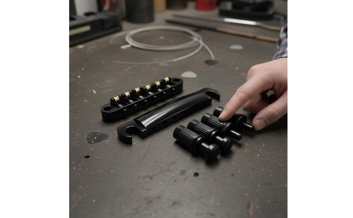 Adjustable Roller Bridge Improves Tuning Stability Musical Instrument Accessory Enhanced Sustain for Guitarists, Luthiers