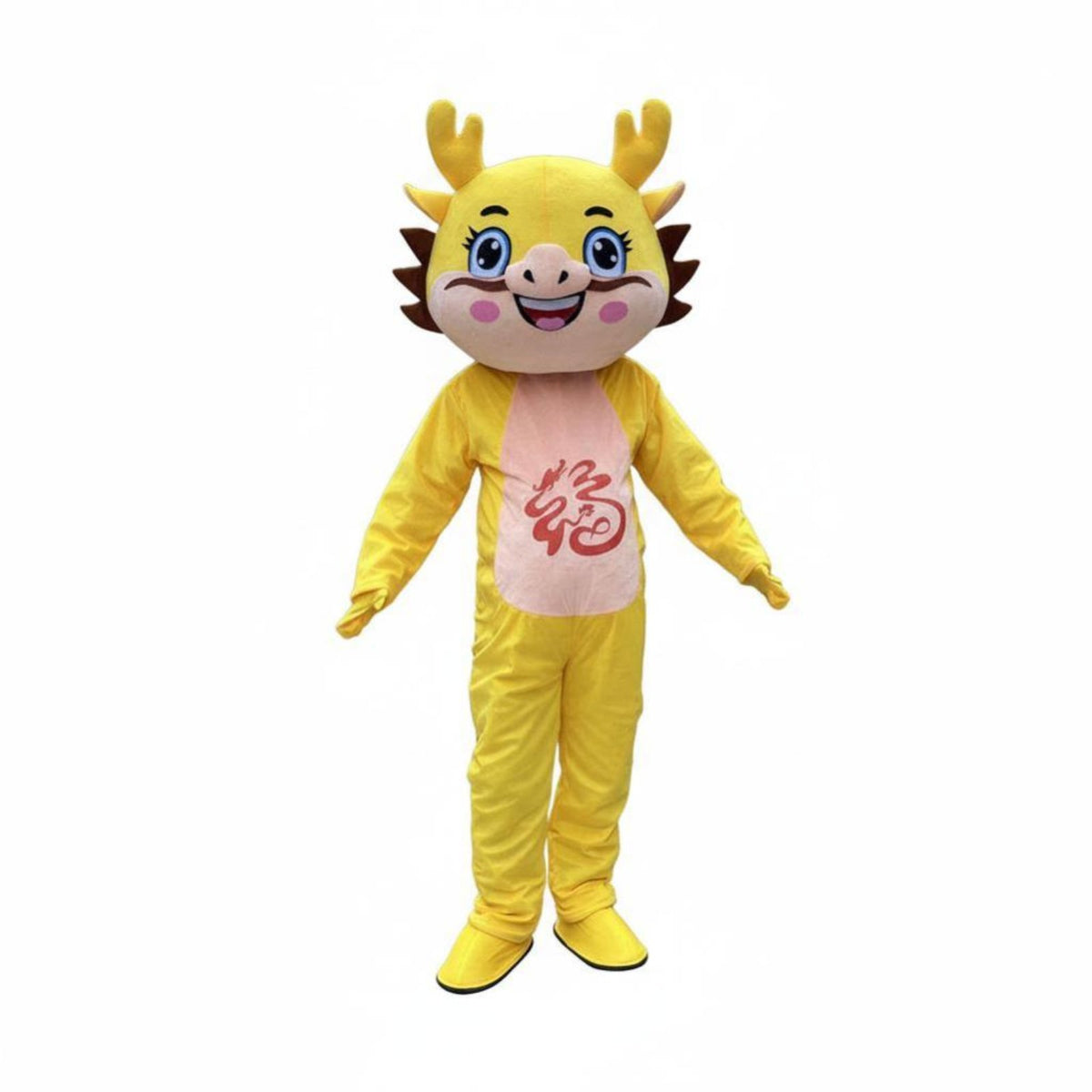 Auspicious Design Chinese Dragon Mascot Costume Comfortable to Wear Year of the Dragon Mascot Outfit Long-Lasting Life Size Character Costume Breathable Material for Performers, Adults, Company Parties, Stage Performances, Promotional Events