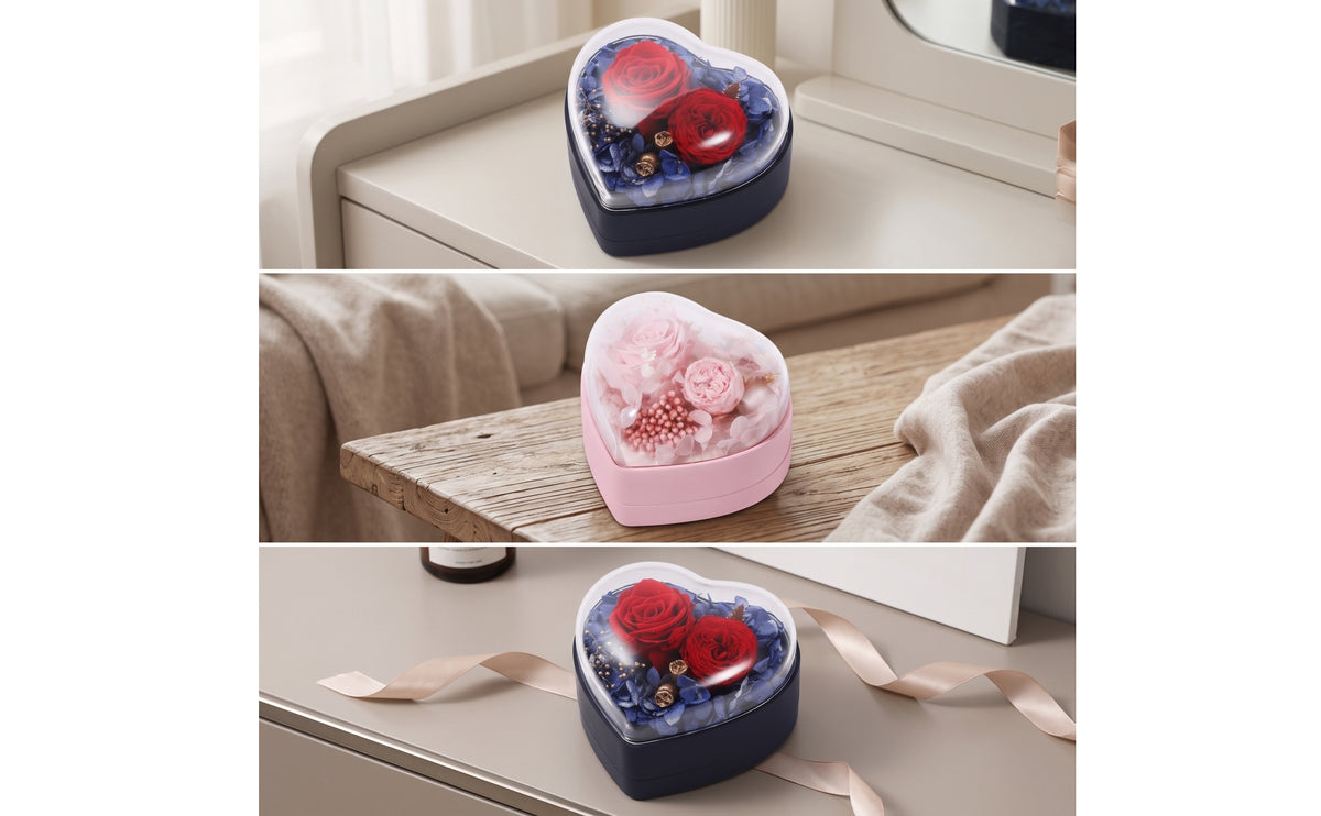 Heart-Shaped Jewelry Box Box Decorative Jewelry Box with Clear Lid Glossy for Proposals, Anniversaries, Dressing Table