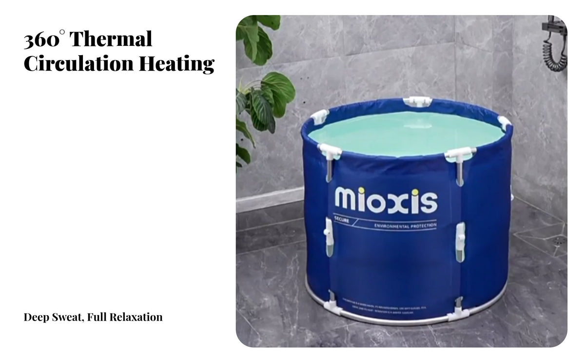 foldable Steam Barrel Space-Saving Foldable Soaking Tub Spa-Like Experience Portable Bath for Urban Dwellers, Families, Small Apartments, Bathroom