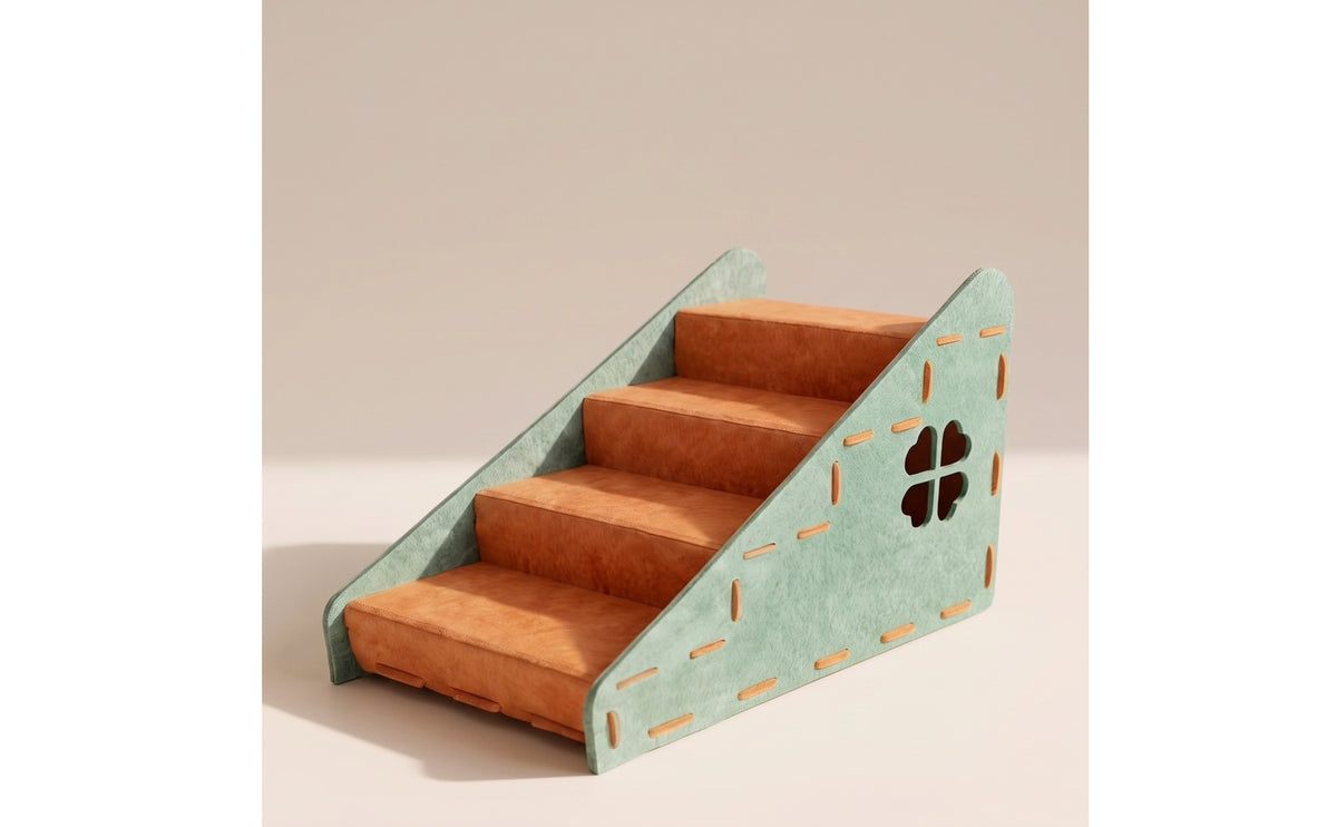 Climbing Cat Stairs with Hideaway Indoor Cat Ramp House Space-Saving Furniture Cozy for Cats, Kittens, Pet Owners, Living Room, Small Apartments, Bedroom