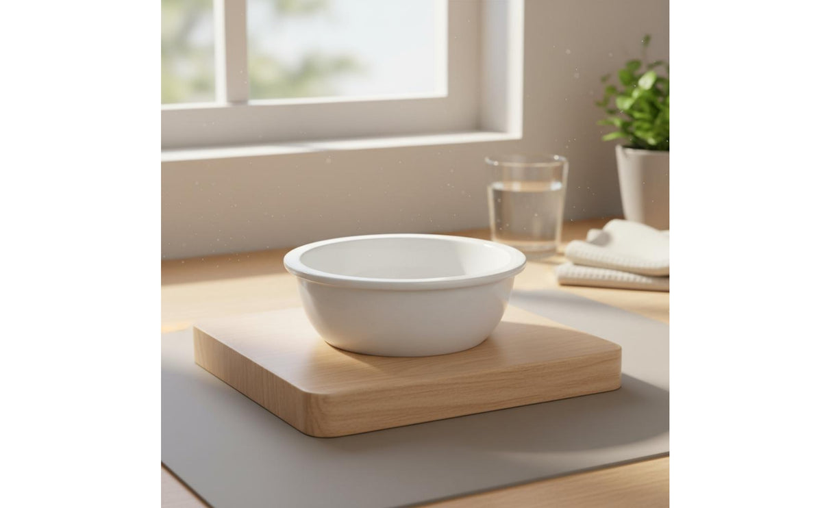 Ceramic Cat Bowl Easy to Clean Flat Bottom Cat Bowl Hygienic Shallow Pet Food Dish for Kittens, Small Dogs