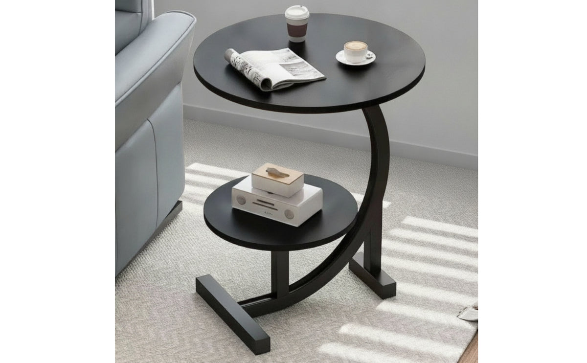 Two-levelTier Side Table Space-Saving Two-Tier End Table Compact Nightstand for Living Room, Bedroom