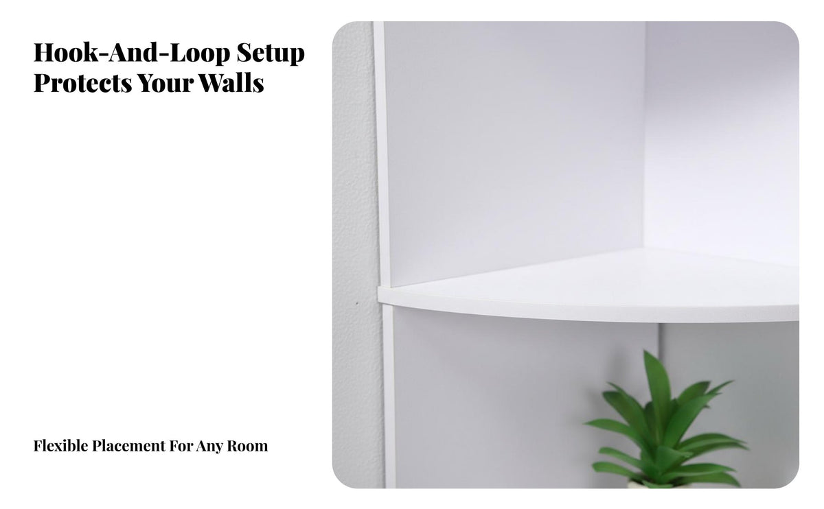 Drillwithout Installation Angular Corner Shelf Space-Saving Design Multi-Tier Angular Shelf Modern Design Household Storage Easy to Clean for Homeowners, Students, DIY Enthusiasts, Bedroom, Living Room, Hallway, Bathroom