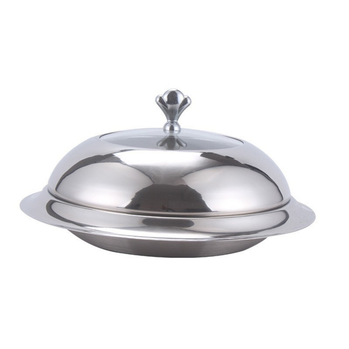 Stainless Steel Cloche Polished Plate Base Cover Reflective Kitchenware