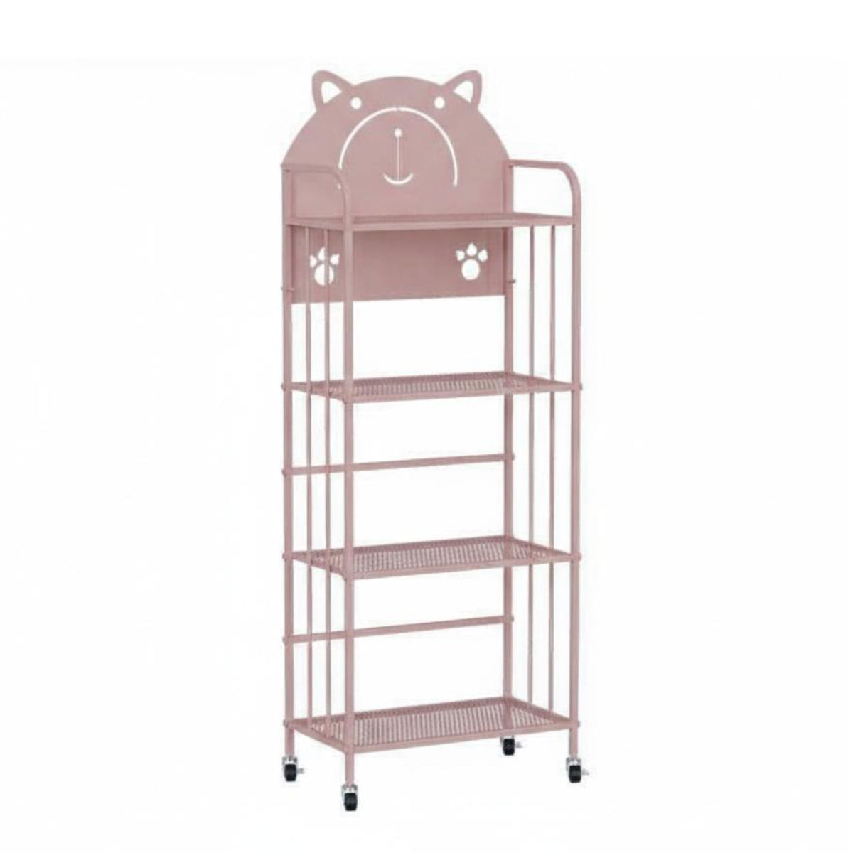 Movable with casters animalchildrened Rolling Rack Space Saving Mobile book rack Multi-Functional Household Storage Easy to Assemble for Children, Students, Office Workers, Living Room, Bedroom, Study, Classroom