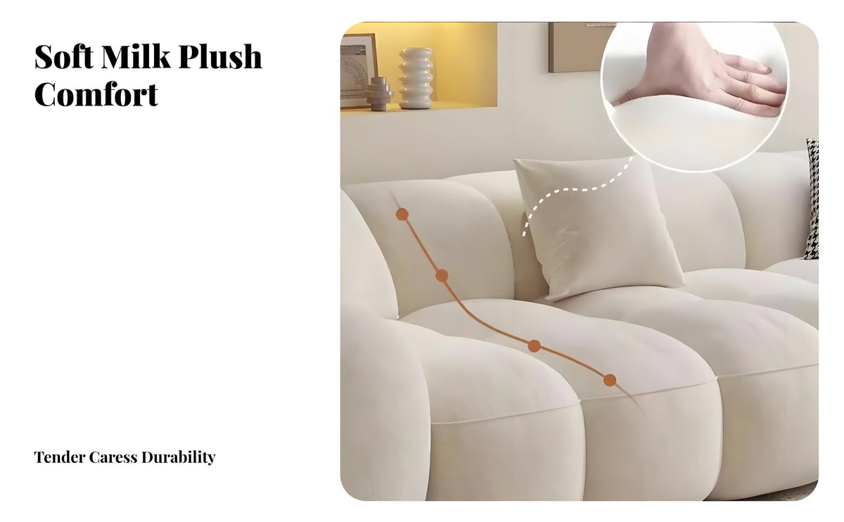 Plush Sectional Sofa Cumulus-inspiredLike Comfort Sectional Sectional with Chaise Soft Textured Textile Living Room Couch for Lounge Area, Spa Lounge