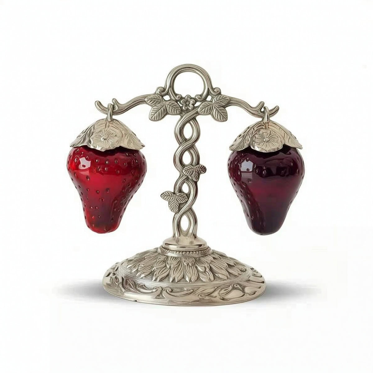 Strawberry Condiment Server Vintage-Style Tableware Ornate for Hosts