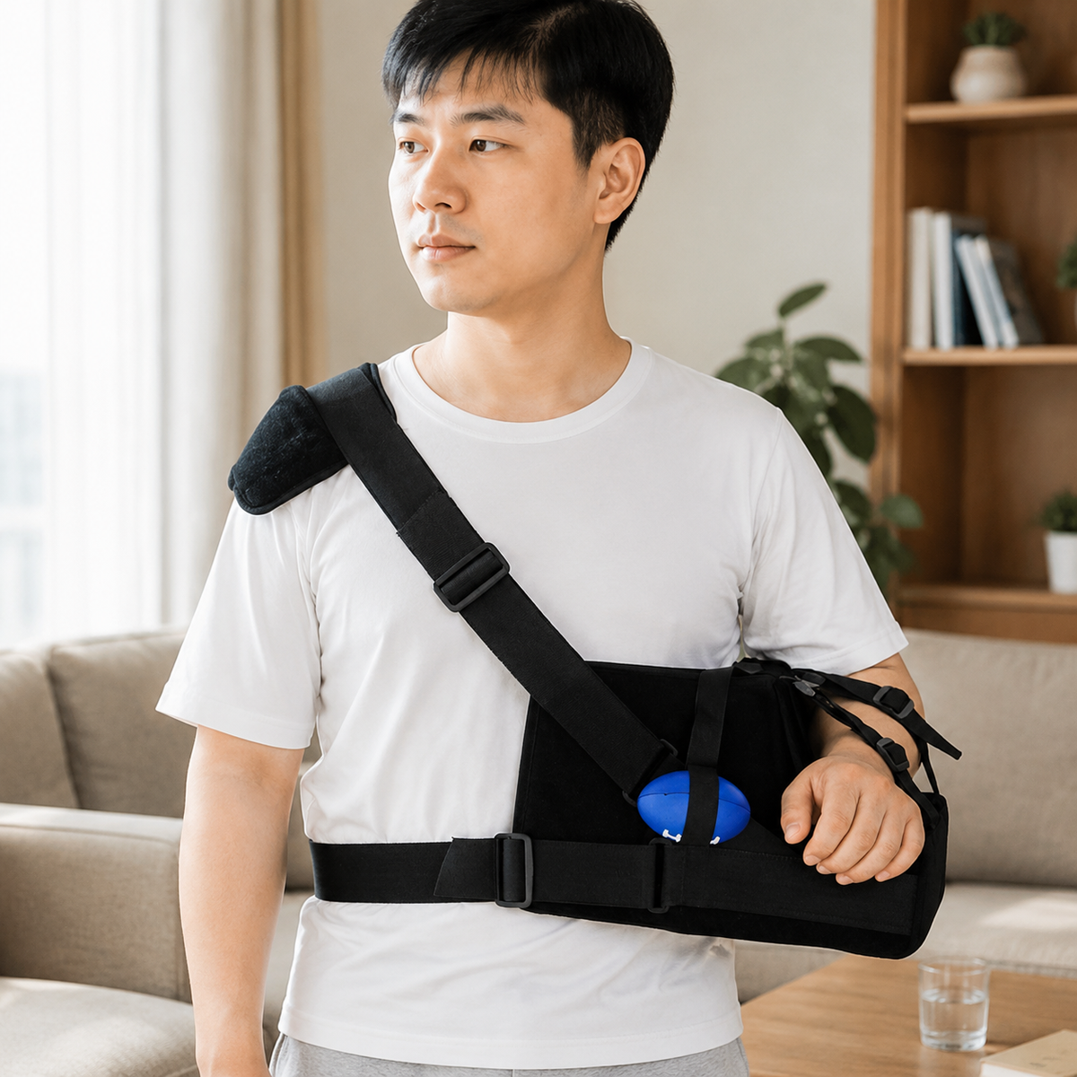 Shoulder Supporter, Rotator Cuff Injury, Shoulder Abduction Brace, Adjustable, Foam Material, Breathable