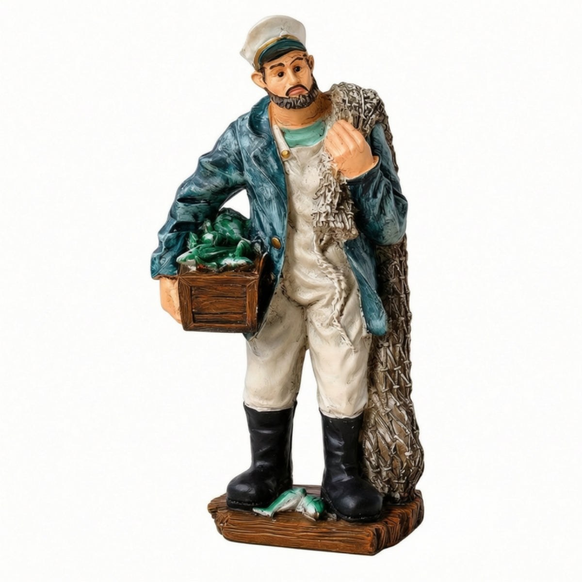 Fishermen Figurine Nautical Fishermen Statue Freestanding Ornament for Mantel