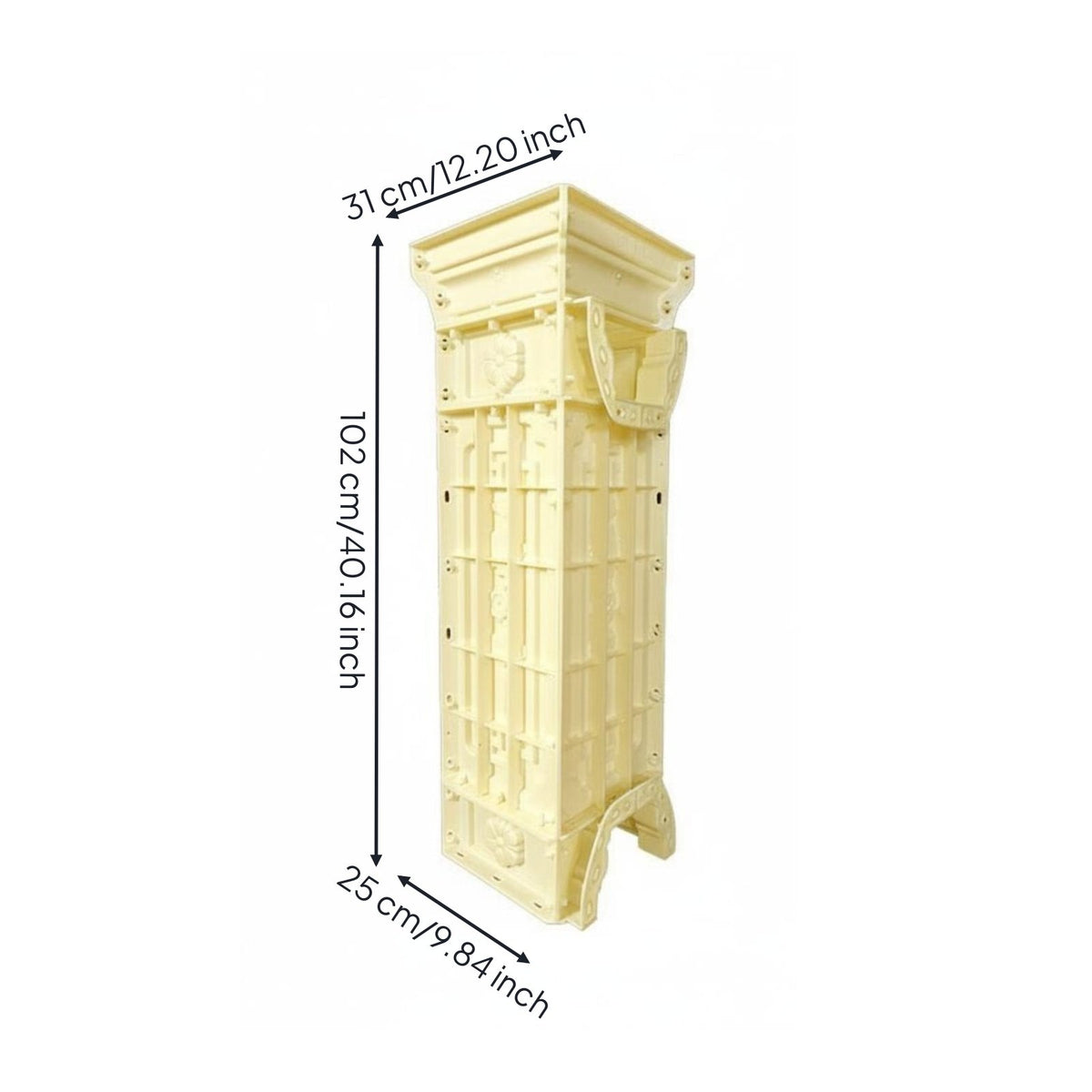 Reusable Roman Column Mold Thickened & Reinforced Plastic Balcony Railing Mold Long-Lasting Cement Fence Form Fine Surface Finish for Builders, Staircase