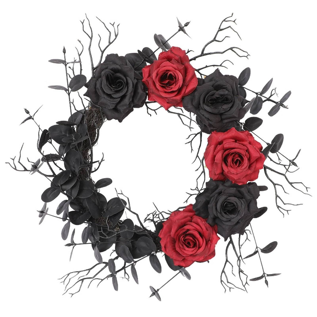 Gothic Wreath Red Halloween Wreath Elegant for Entryway, Homeowners