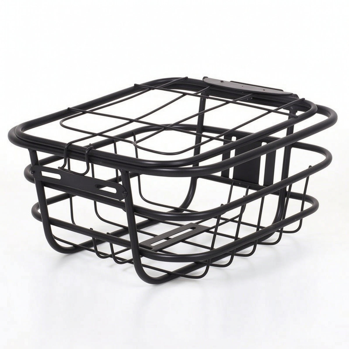 Front-Mount Wire Bike Basket with Lid Easy to Install Bike Basket with Lid Rectangular Heavy Duty for Mountain Bikes, Electric Bicycles