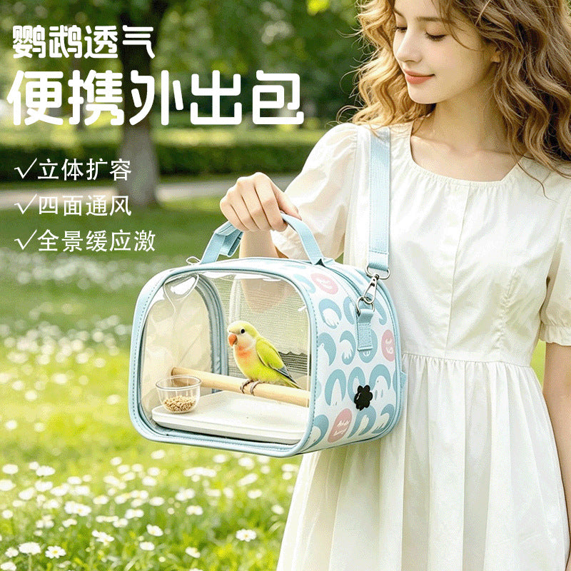 Portable Bird Carrier Bag for Small Birds and Sugar Gliders, Outdoor Use