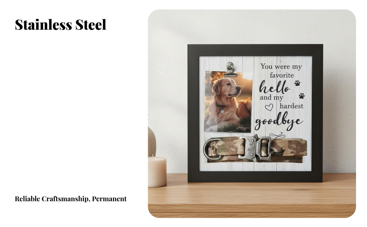 Photo and Choker Holder Sympathy Gift Pet Memorial Frame Honored Remembrances Pet Loss Picture Frame