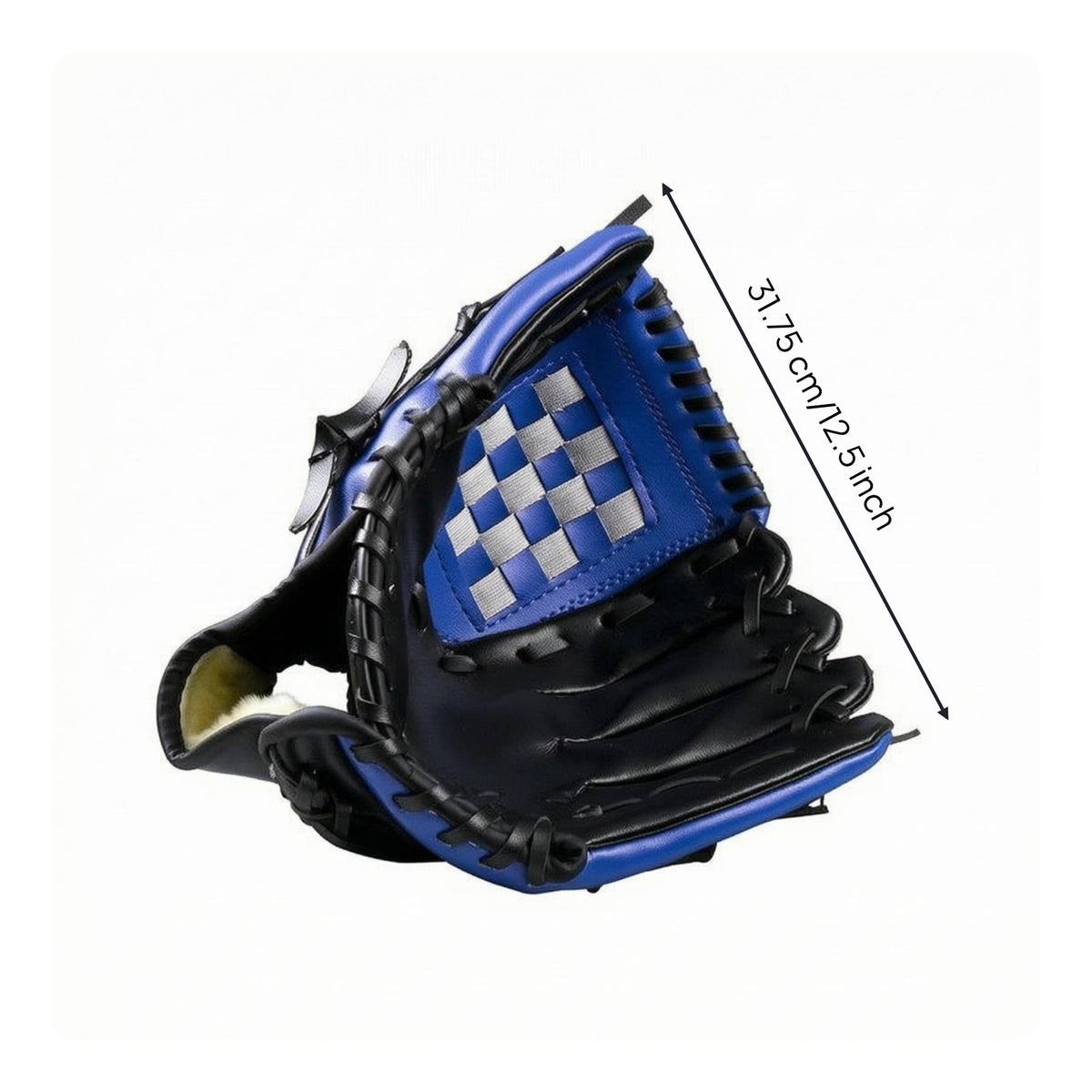 PU Lining Baseball Softball Training Glove Unfastened Cuff Baseball Glove Black Trim Sports Gear Reinforced Stitching