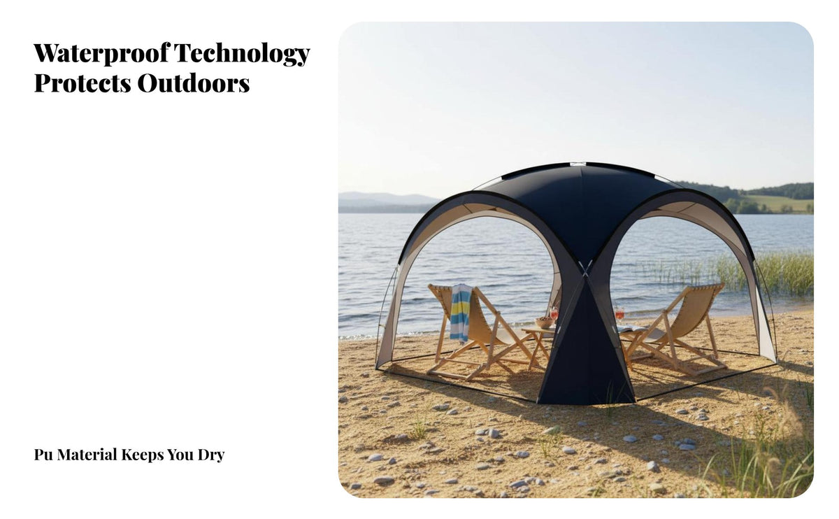 Waterproof Large Dome Tent Sunlight-Resistant Camping Shelter Spacious Interior Sun Canopy Ventilated Design for Campers, Families, Event Hosts, Beach, Parks, Garden, Backyard
