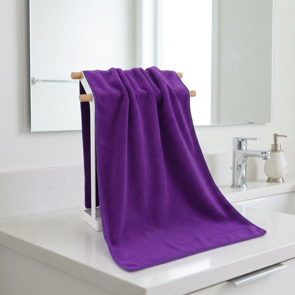 Thick Microfibre Cloth and 30cm x 70cm Microfibre Towel, Super Absorbent Plain Weave Microfibre Towel, Car Cleaning and Drying Use