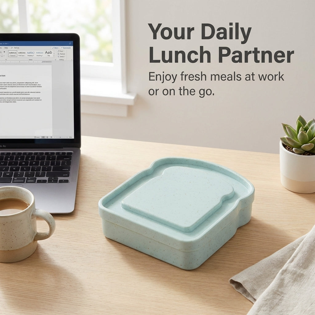 Convenient Small Lunch Box Sandwich Container, Toast Lunch Box Food Storage Containers Bento Box, Bread Lunch Box Portable Snack Containers for Fruit