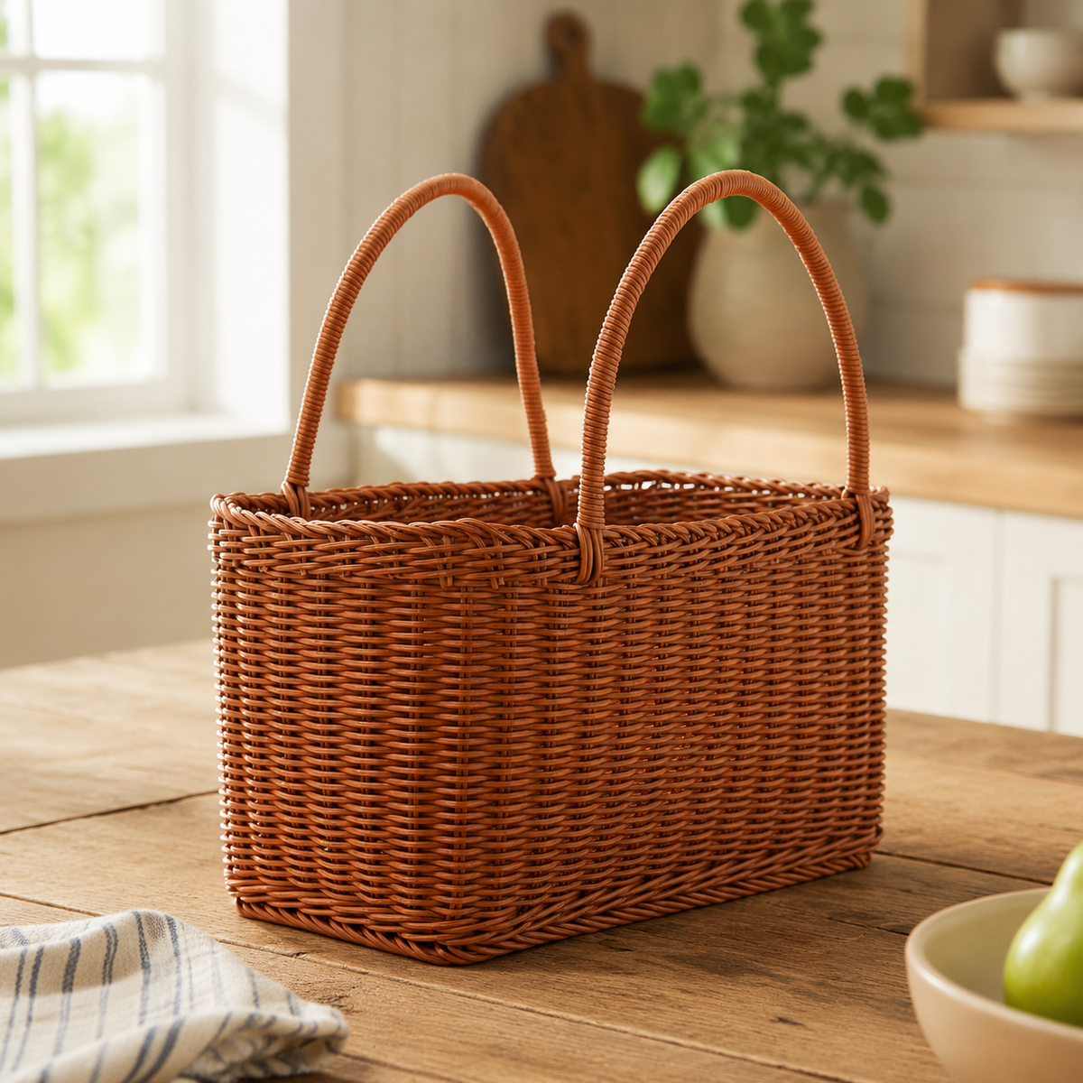 Brown Laundry Basket with Carrying Handles, Washing Hamper for Students, Versatile Storage for Decluttering