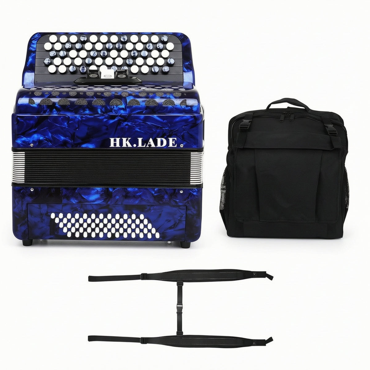 Button Accordion with Bag Padded Accordion with Backpack Musical Instrument for Lessons
