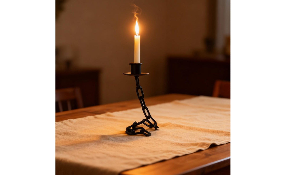 Wrought Iron Candle Holder Vintage Design Black Metal Candlestick Set Great Gift