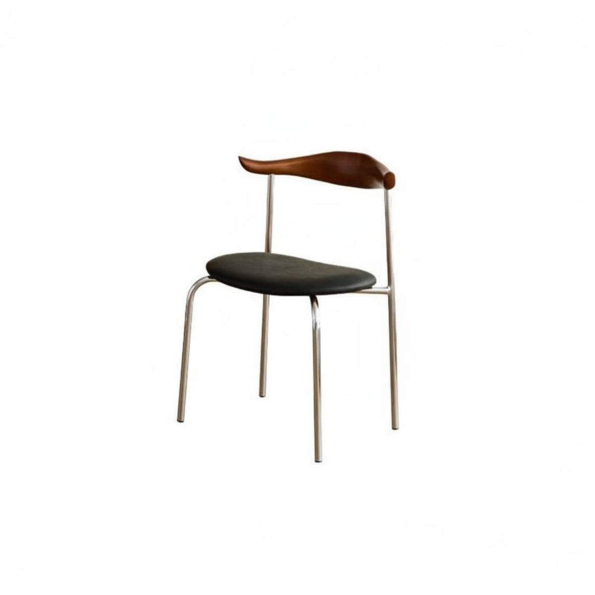 Nordic Design Arched Back Chair Modern Minimalist Indoor Furniture Comfortable Cushion Accent Dining Seat Ergonomic Backrest for Interior Decorators, Business Owners, Meeting Room, Bedroom, Entryway, Reading Nook