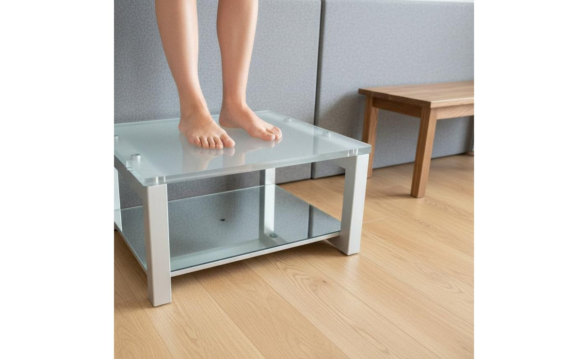 Sturdy Metal Frame Optical Podoscope Crystal Clear Acrylic Surface Flat Foot Screening Platform Foot Arch Assessment Device for Podiatrists, Physical Therapists, Medical Facility, Orthotics Shop-Front