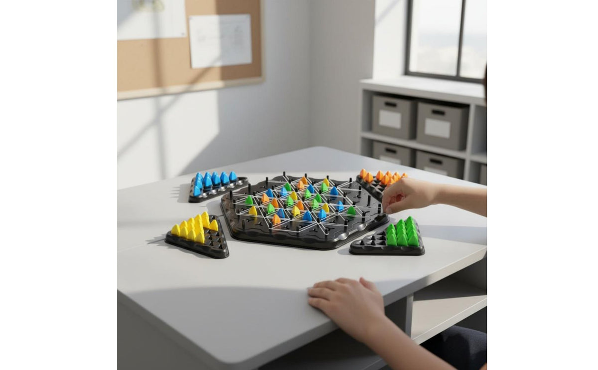 Logical Thinking Training Geometric Link Game Develops Concentration Rubber Band Board Game for Children, Classroom
