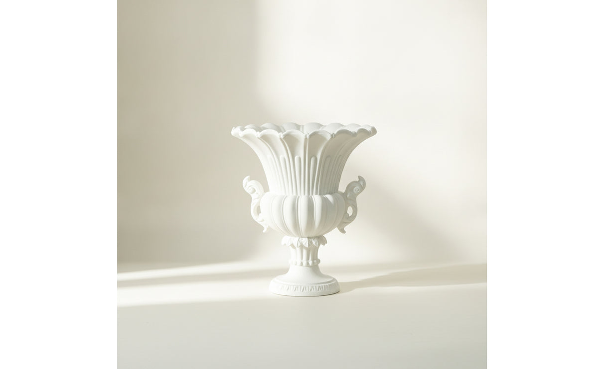 Urn Vase with Handles Antique Style Flower Vase with Handles for Wedding Planners, Florists, Entryway Table, Mantel, Photography Prop
