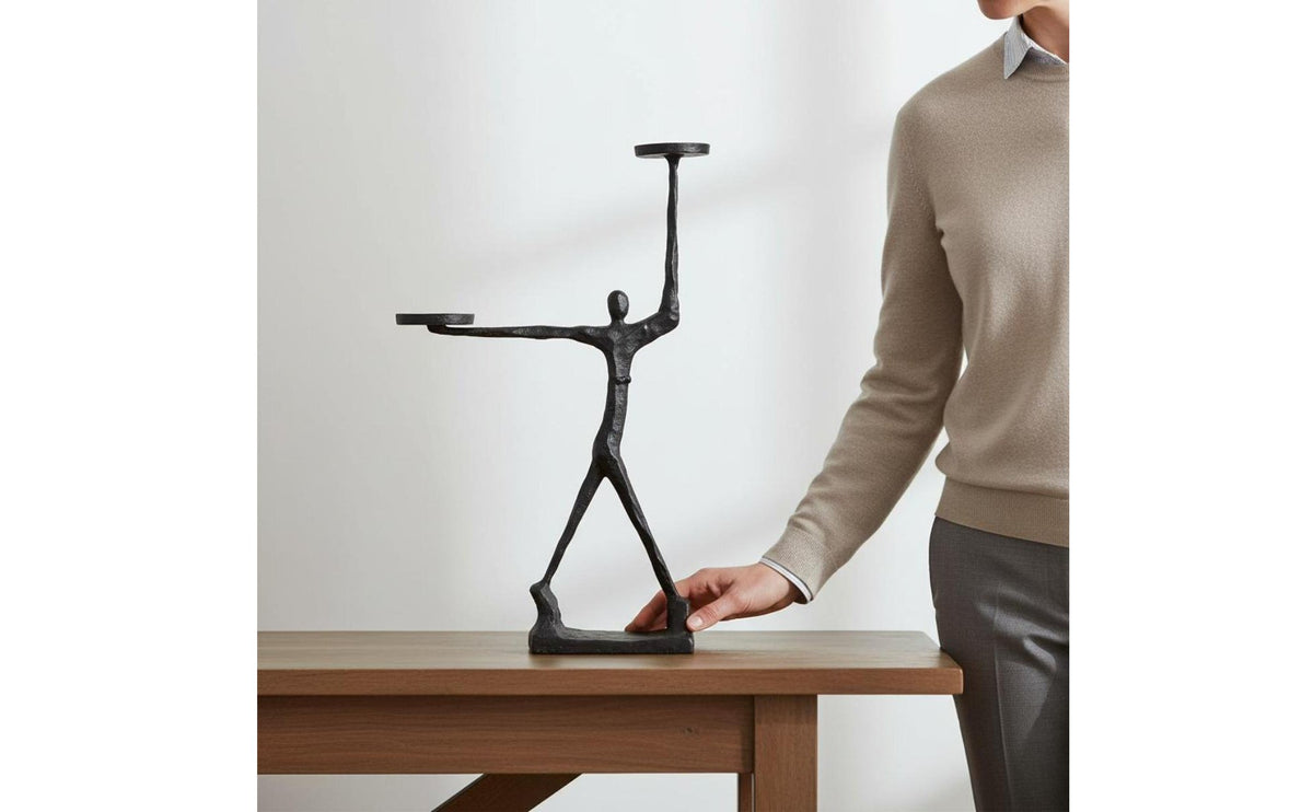 Human Figure Candle Holder Decorative Centerpiece Table Ornament Stable Base Home Decor for Showroom, Restaurant
