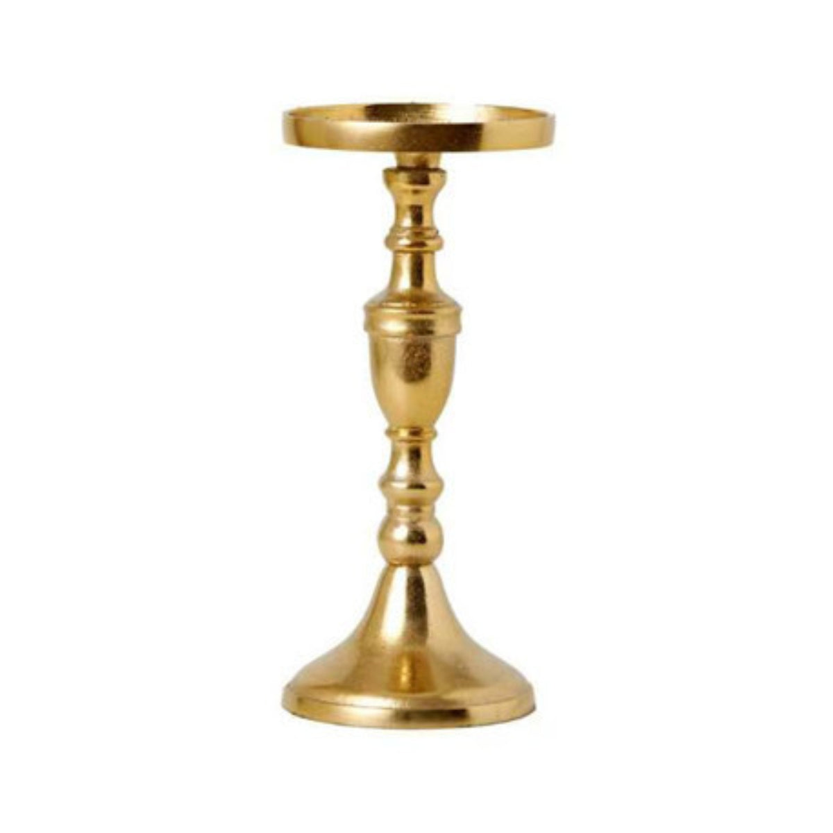 Metal Candlestick Holder Slender Candlestick Holder with Round Tray Candle Stand Decorative Elegant for Dining Table, Mantel