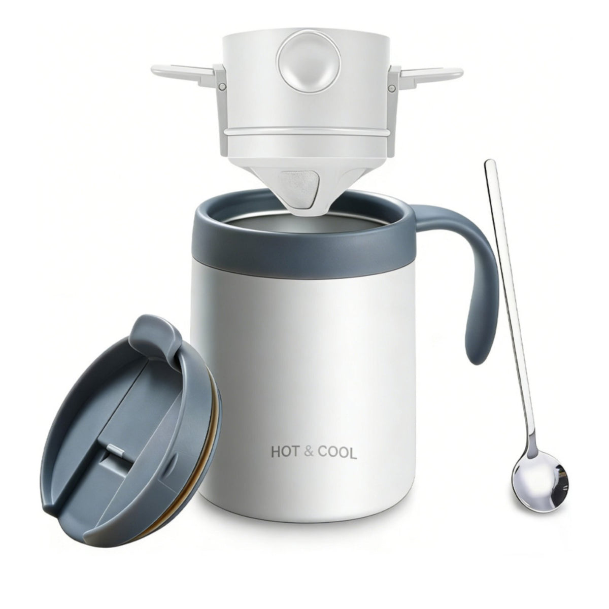 Stainless Steel Coffee Tumbler Thermal Cup Spill Resistant for Office