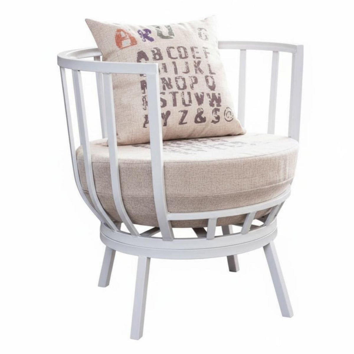 utilitarian design Upholstered Metal Frame Armchair Modern Aesthetic paded Suspension Armchair Thick Soft pad Lounge Chair space-saving Design for Cafe Owners, Homeowners, Balcony, Living Room, book reading alcove, Home Office