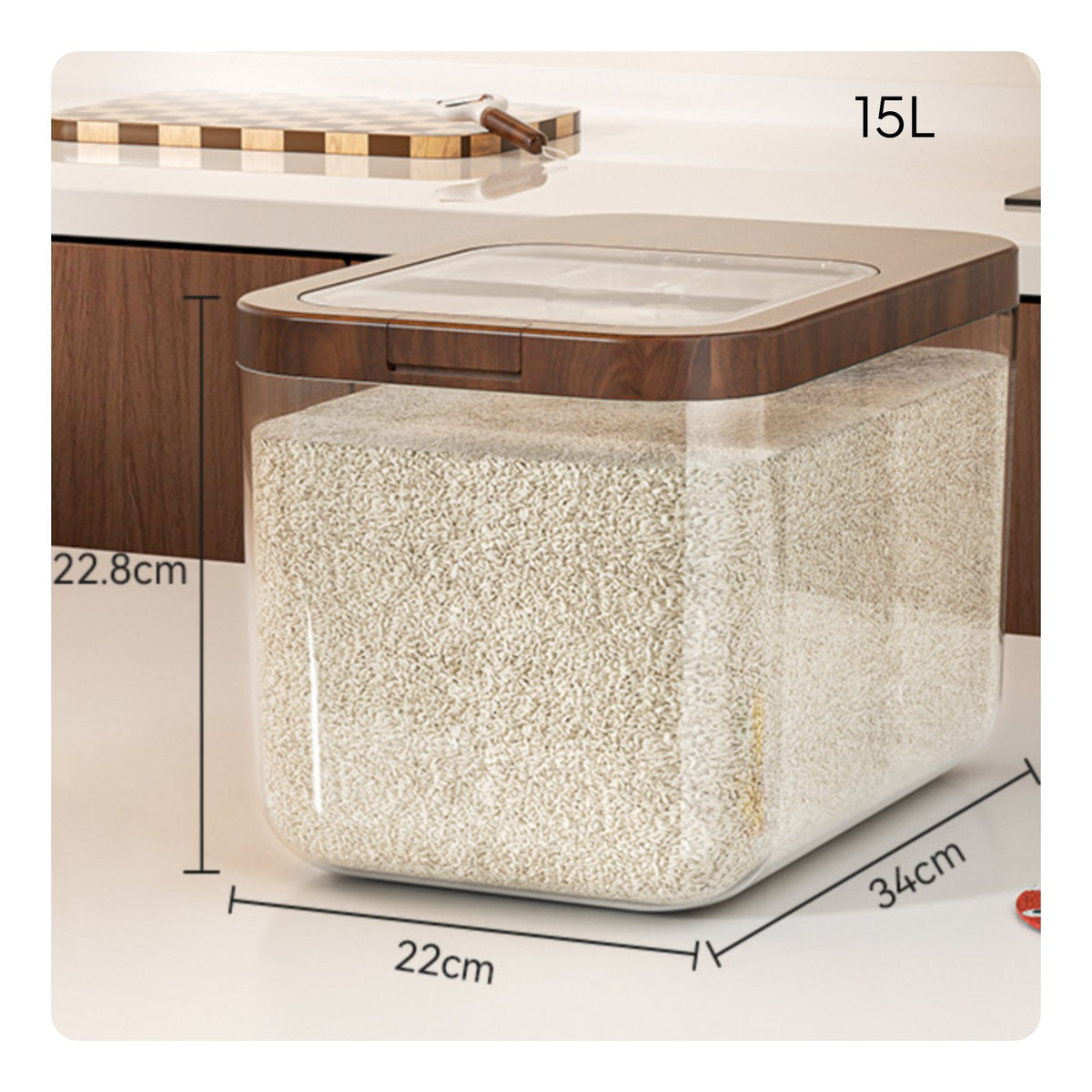 Moisture-Proof Sealed Rice Container Long-Lasting Rice Storage Bin Easy to Clean for Kitchen Countertop