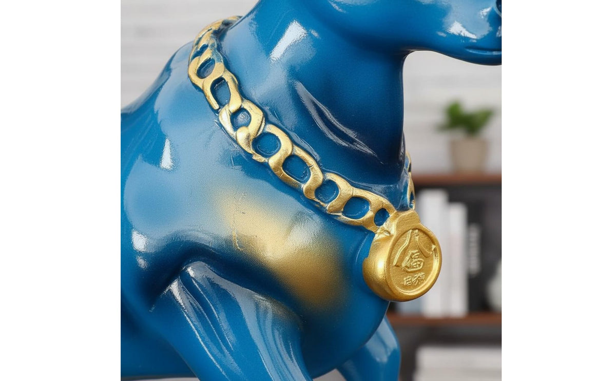 2 Pieces Gold Antler Ox Decor Wealth Attracting Cow Sculpture Collectible