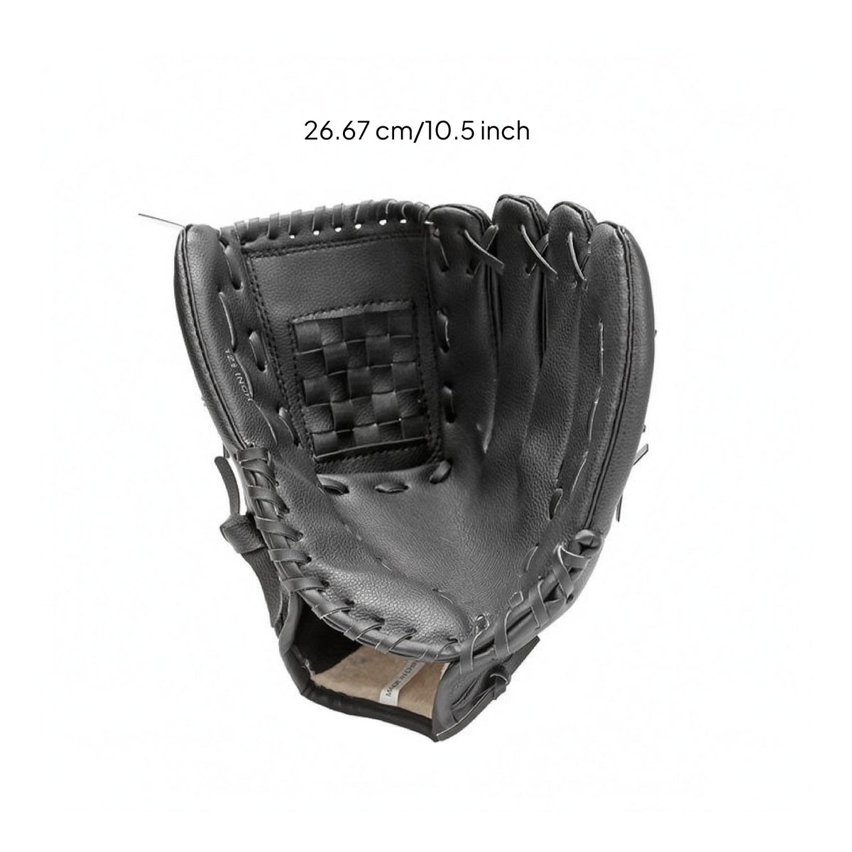 Checkered Insert Baseball Glove Stitched Edges Lace-up Baseball Glove Leather-Like Adjustable Fit for Sport Use