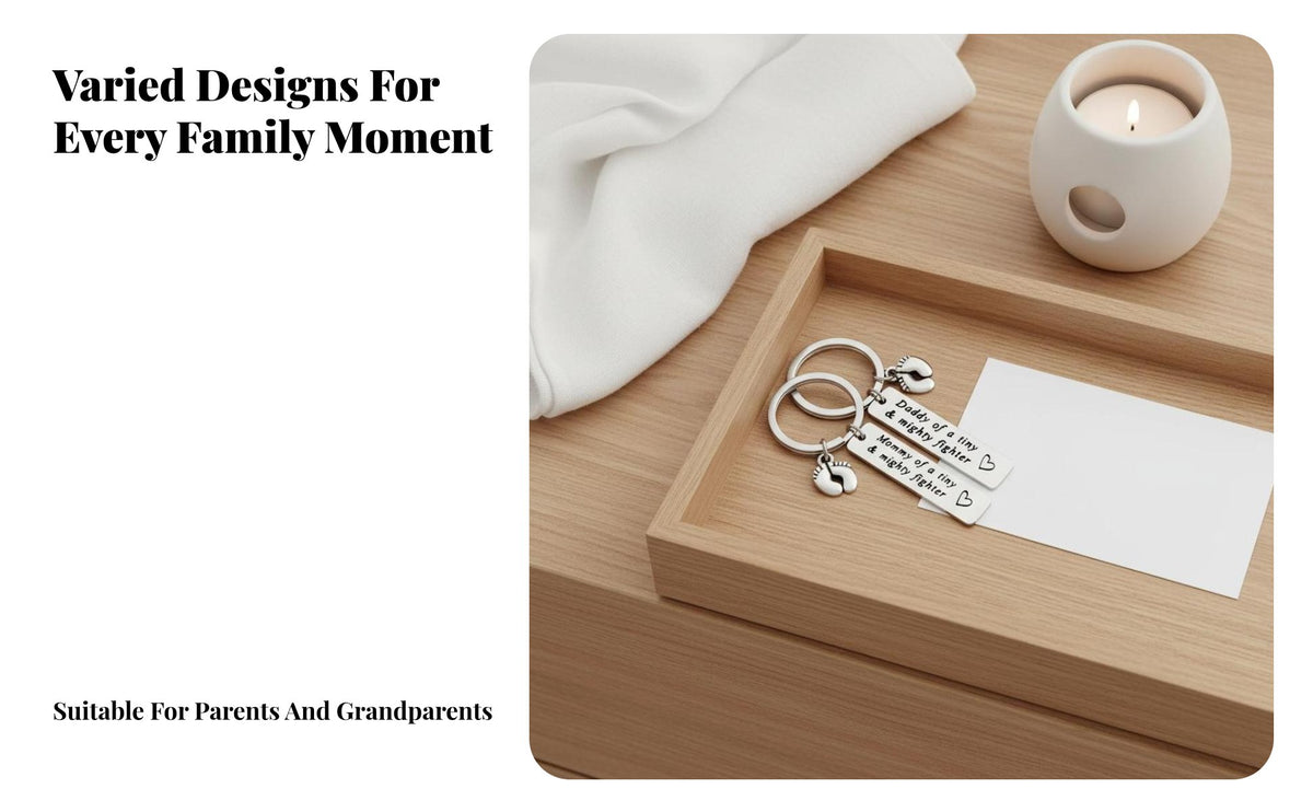 2 Pieces New Parent Keychain Stainless Steel Mom and Dad Keychain Keepsake Gift