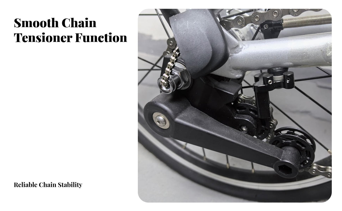 Bike Chain Tensioner Dynamic Pulley Design Single Speed Chain Tensioner Easy to Install Single Speed Converter for Cyclists, Town Commuting, Biking