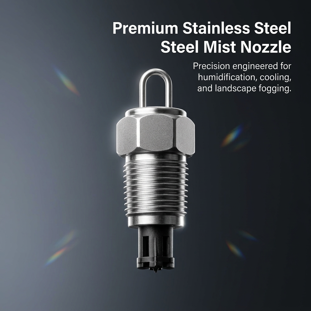 304 Stainless Steel Misting Nozzle for Garden Impact Atomizing Spray, Landscape Cooling Outdoor Humidification Patio