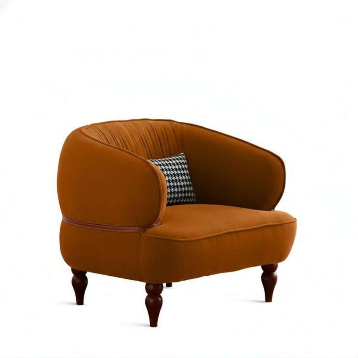 Retro visual appeal Highspine Single Sofa stylish design Upholstered highspine armchair Sturdy Wood Frame Lounge Chair Non-Slip Footpads for Design aficionados, Readers, homeowners, Living Room, Balcony, perusing corner, Bedroom