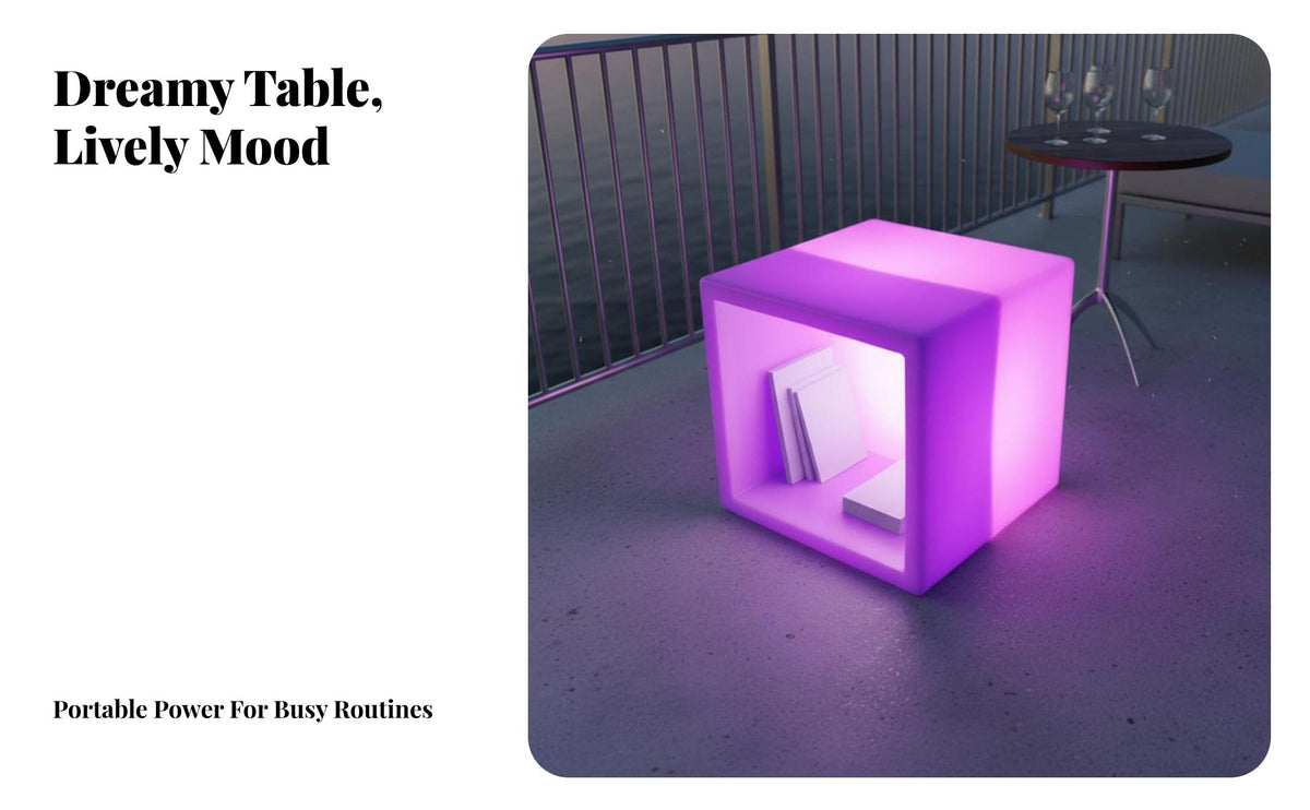 Color Changing LED Bar Table Controller Control LED Table Adjust Brightness Mable Portable Light up Bar Modern Design for Nightclub Owners, Home Entertainers, Events, Lounge, Wedding, Reception Area