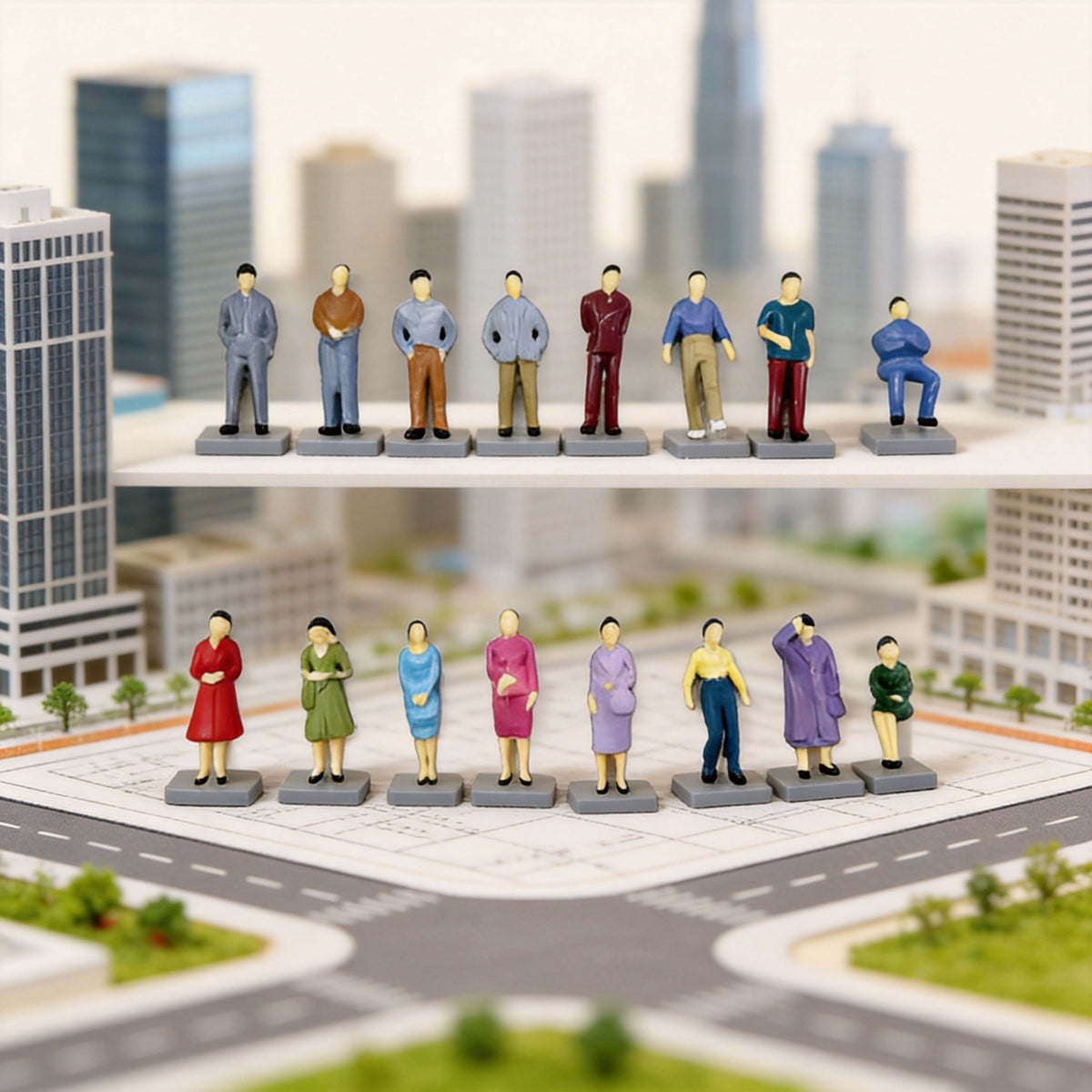 1:50 Scale Model Building Figures Set of 16