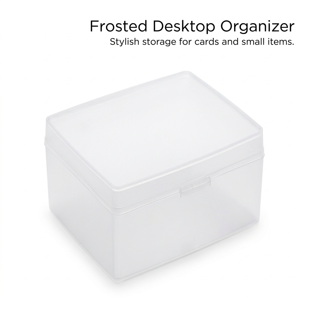 Storage Boxes Lids, Storage Box for Desk Clutter, Dustproof Lid Storage Boxes for Bedroom, Frosted Small Item Organizer